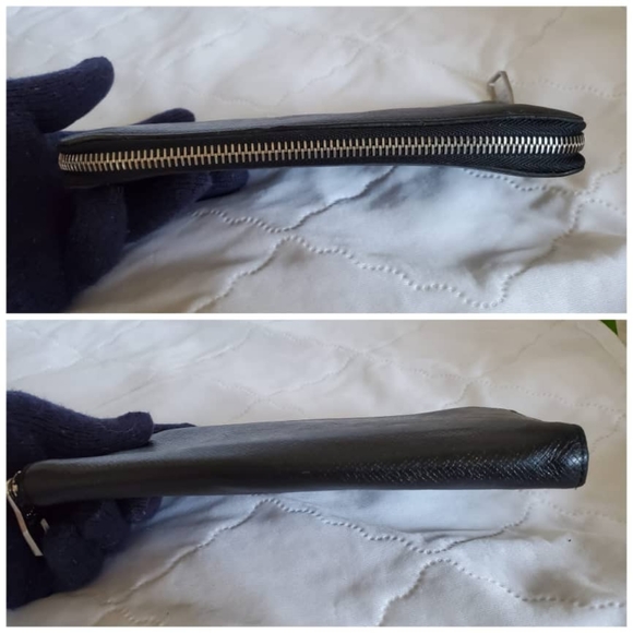 SOLD***Authentic LOUIS VUITTON Ardoise Taiga Zippy Vertical… - Picture 9 of 10